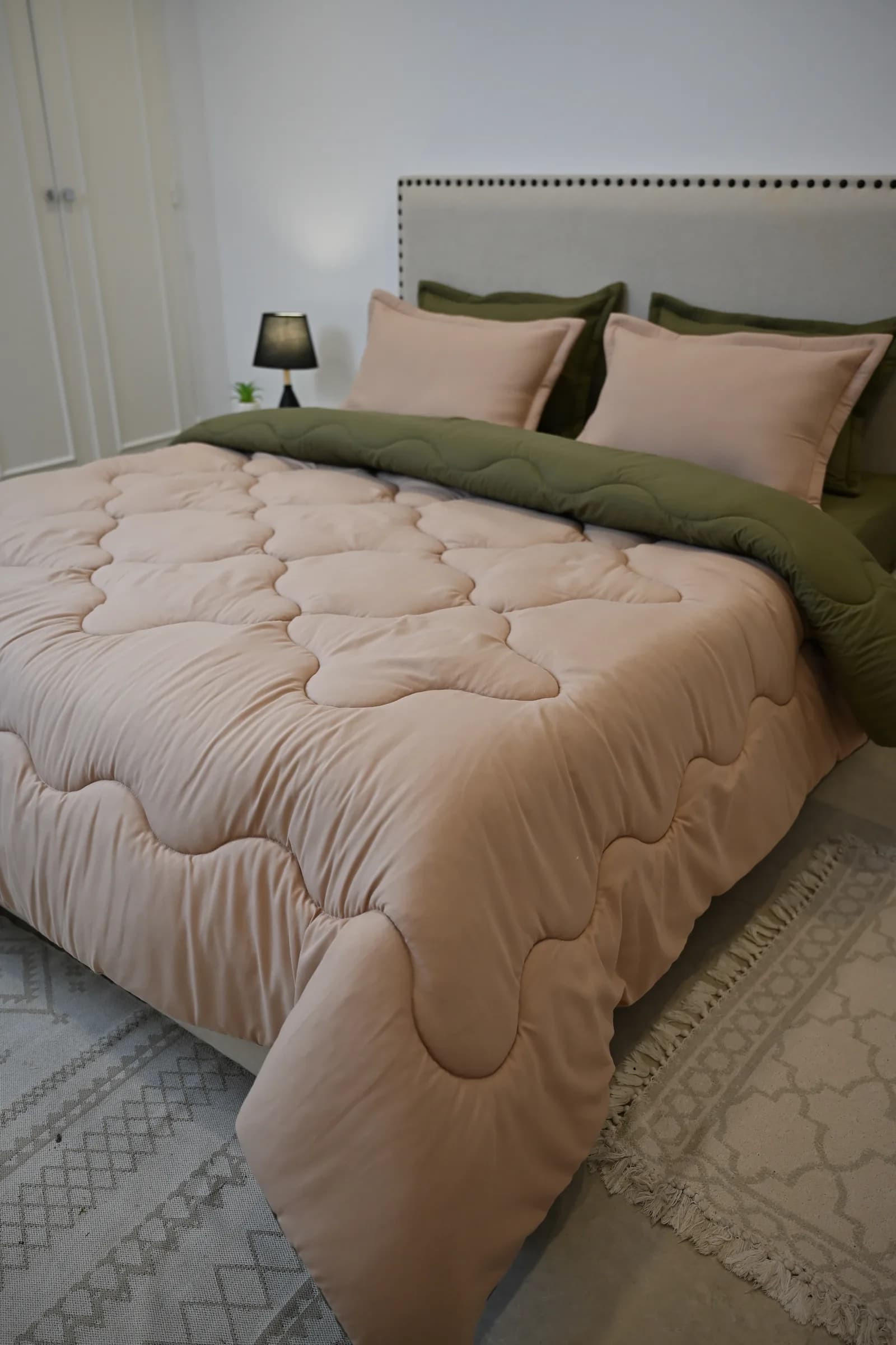Couette (6 Pièces) « Nude & Vert Olive » | A la Page