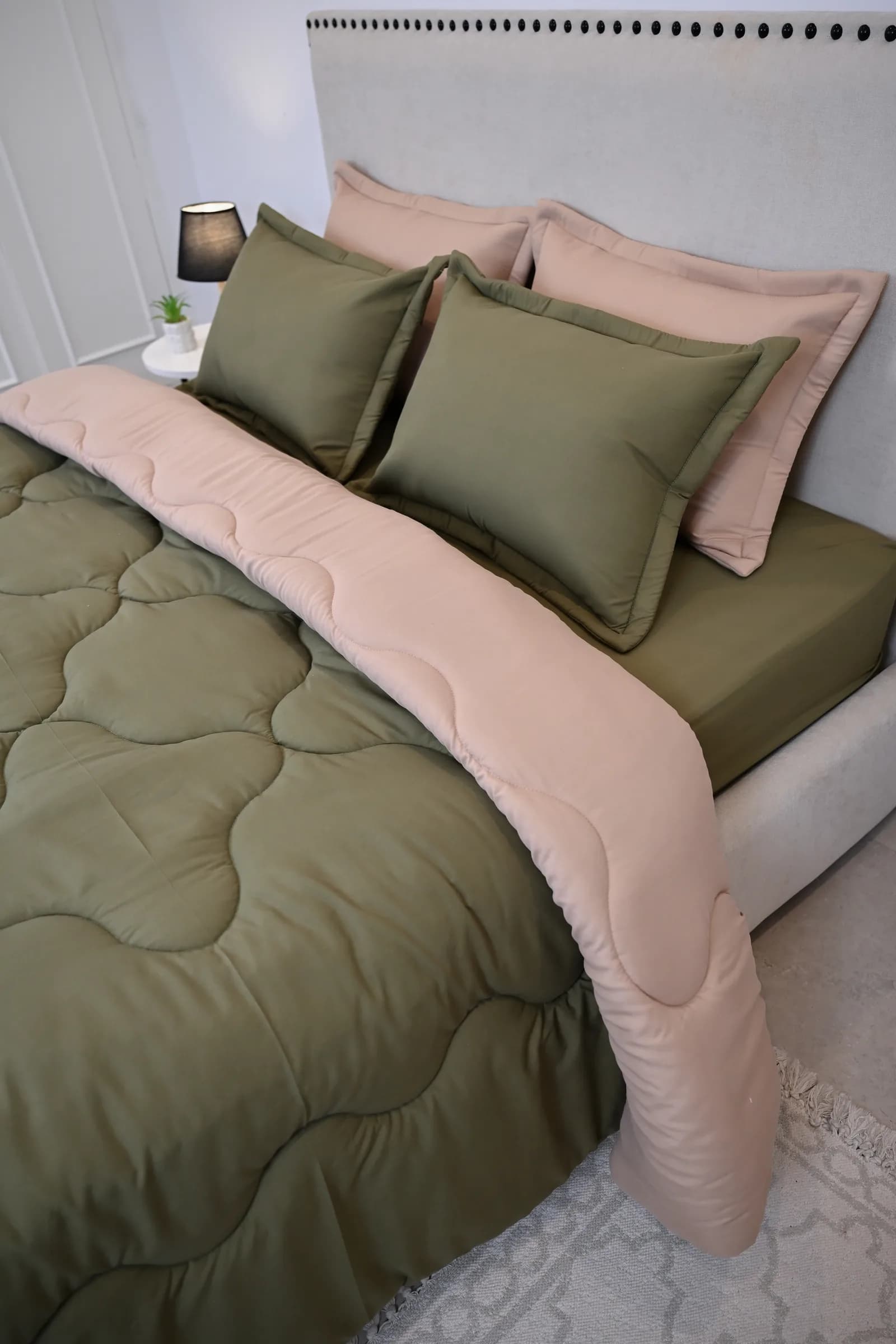 Couette (6 Pièces) « Nude & Vert Olive » | A la Page