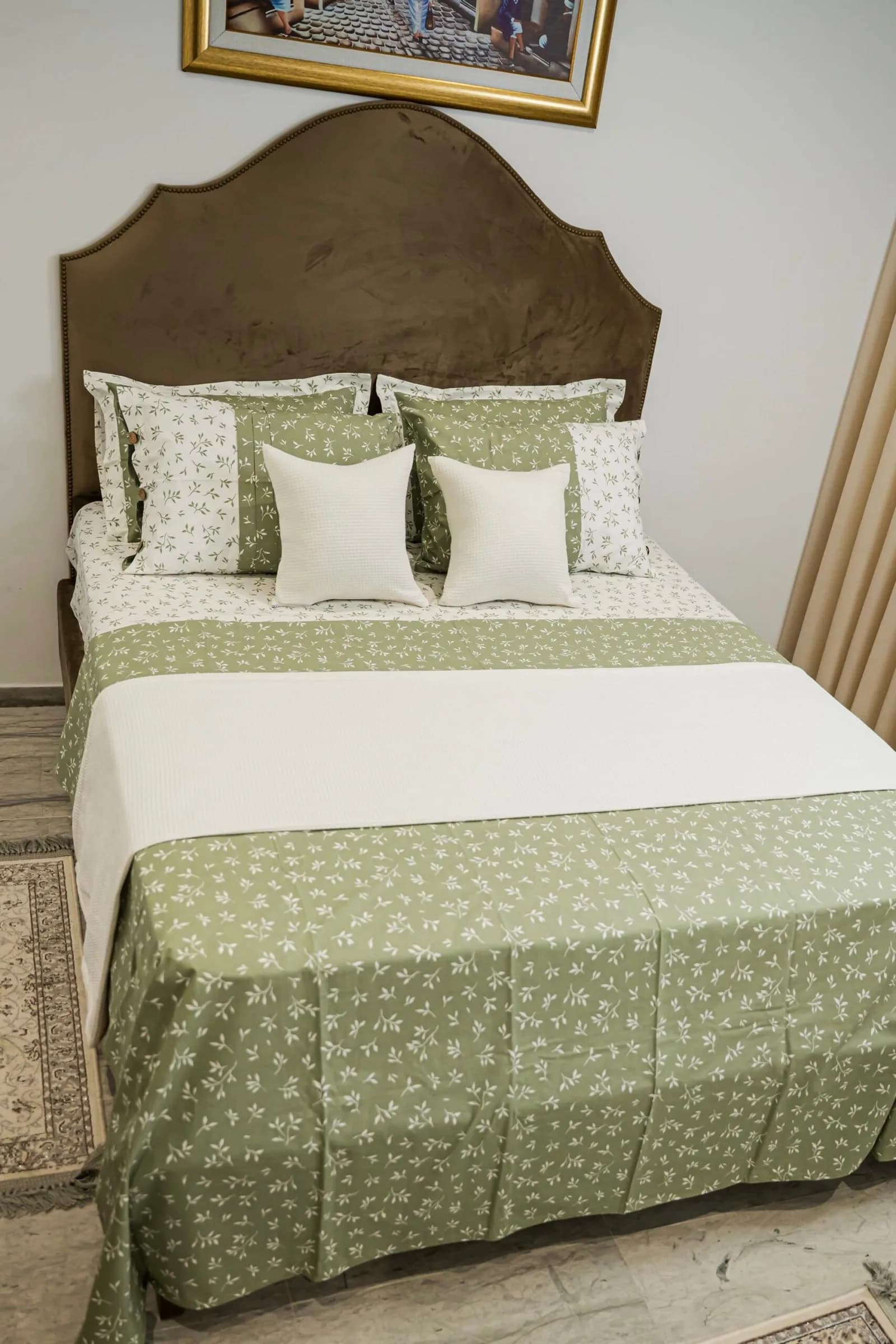 Ensemble Jeté de Lit + 2 Coussins Décoratifs Midabi 100% Coton Tunisie – À La Page