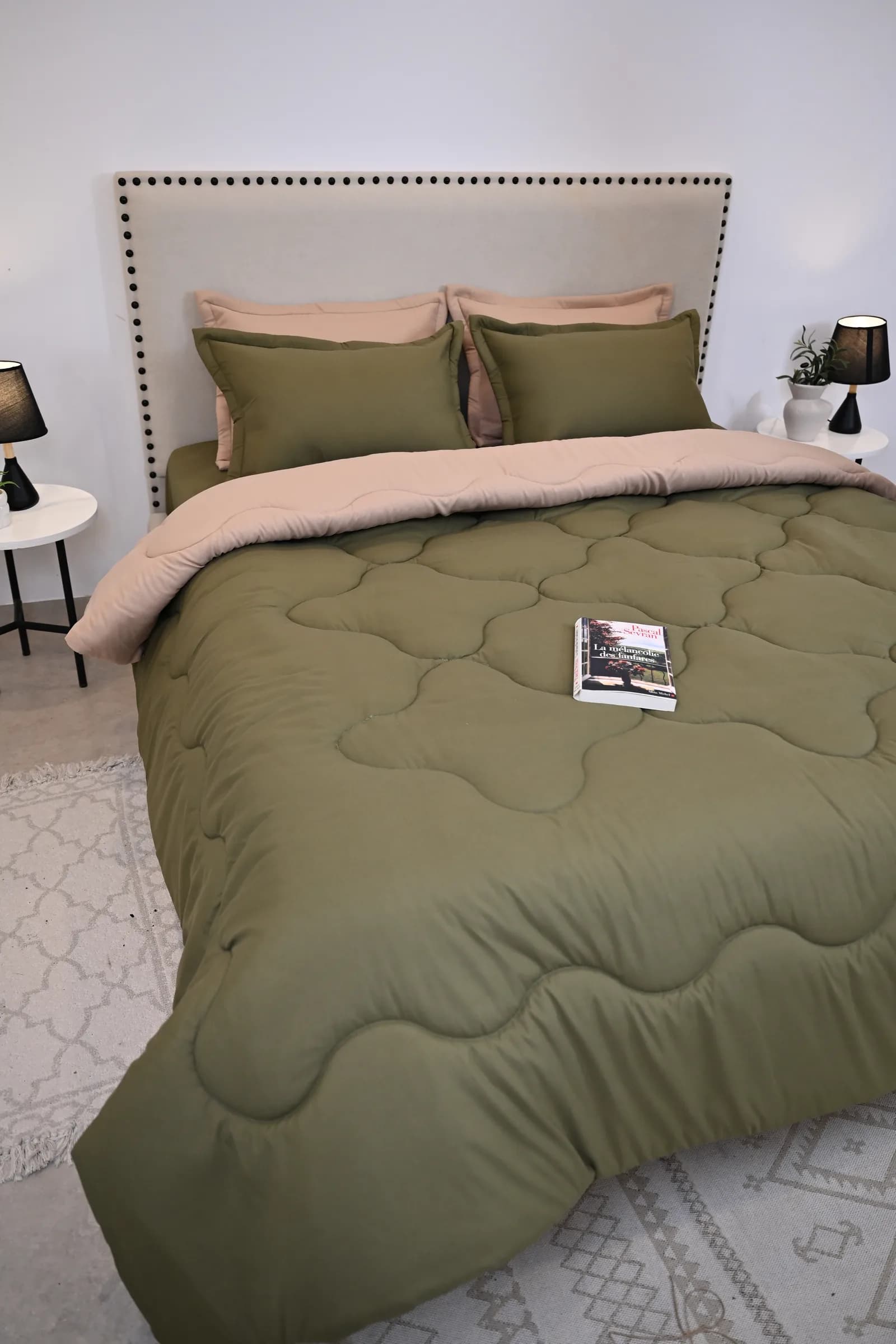 Couette (6 Pièces) « Nude & Vert Olive » | A la Page