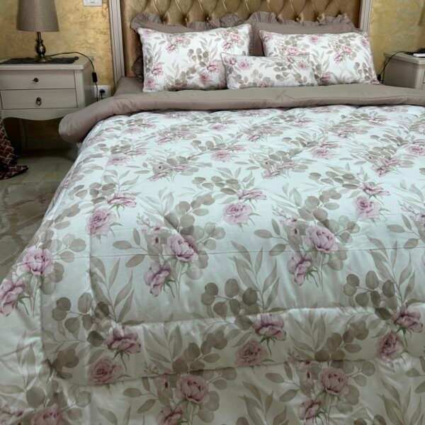 img_4356 Couette 2 Places 7 Pièces (220x240) avec 4 Taies d'Oreiller + Coussin et Housse de Matelas - Luxe et Confort