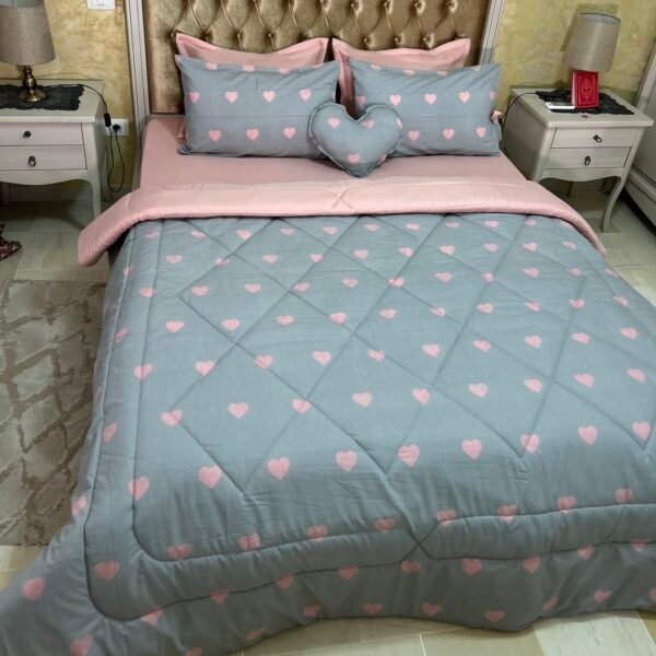 img_4367 Couette 2 Places 7 Pièces (220x240) avec 4 Taies d'Oreiller + Coussin et Housse de Matelas - Luxe et Confort