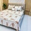 Parure de lit 7 pièces avec housse + drap + 4 taies + coussin déco