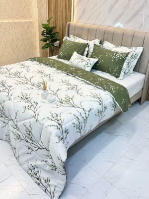 img_0478 Couette 2 Places 7 Pièces (220x240) avec 4 Taies d'Oreiller + Coussin et Housse de Matelas - Luxe et Confort