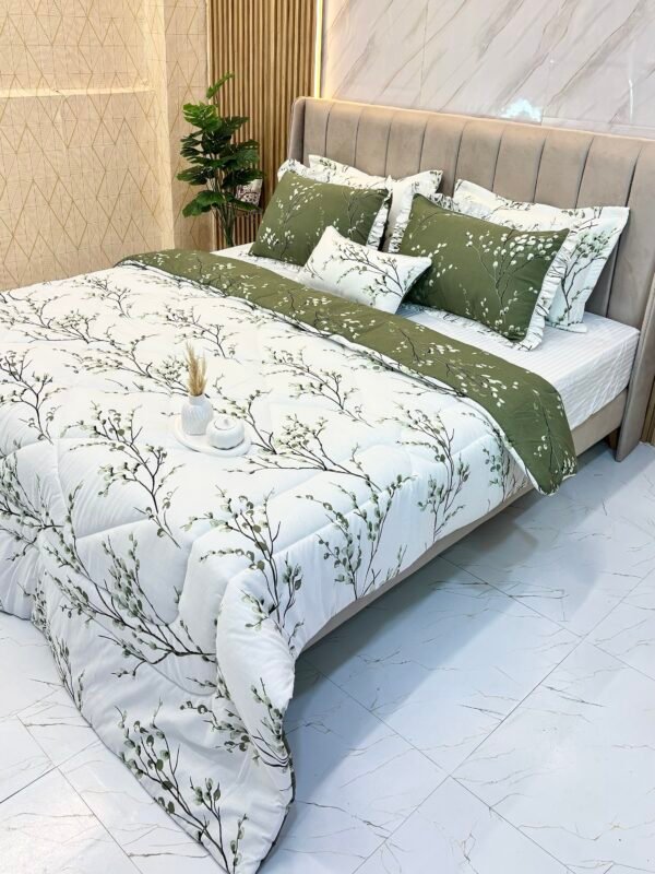 img_0478 Couette 2 Places 7 Pièces (220x240) avec 4 Taies d'Oreiller + Coussin et Housse de Matelas - Luxe et Confort