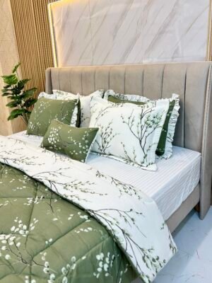 Couette 2 Places 7 Pièces (220x240) avec 4 Taies d'Oreiller + Coussin et Housse de Matelas - Luxe et Confort