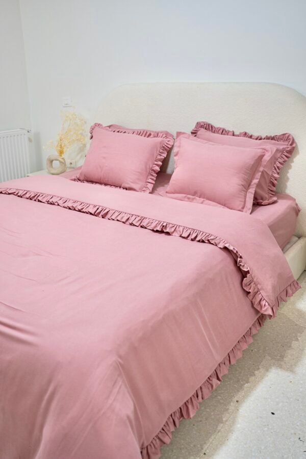 dsc01759 Housse de couette à volants rose poudré – Élégance et douceur | Tunisie