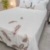 Housse de couette 100% Coton blanc pur Brodé "Plume" (4 pièces) | A la Page Tunisie