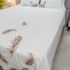 Housse de couette 100% Coton blanc pur Brodé "Plume" (4 pièces) | A la Page Tunisie