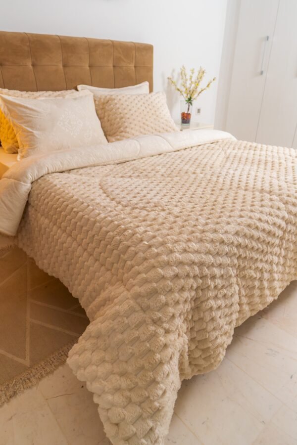 dsc00176 Couette Velours 2 places 240×230 cm Beige Crème | A la Page Tunisie