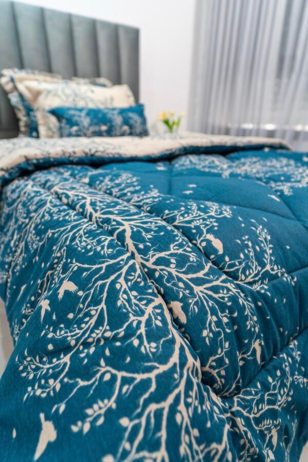 Couette double face 1 place & demi 5 pièces Bleu & Gris | A la Page Tunisie