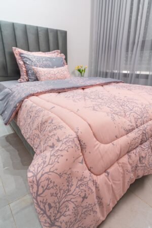 dsc09868 Couette double face 1 place & demi 5 pièces Rose & Gris | A la Page Tunisie