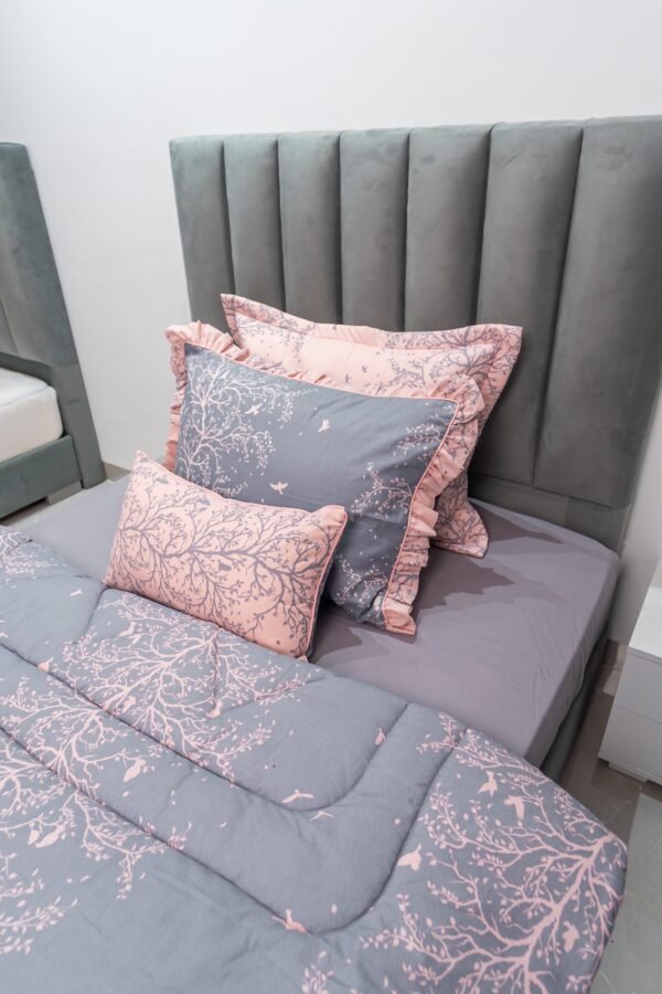 dsc09873 Couette double face 1 place & demi 5 pièces Rose & Gris | A la Page Tunisie