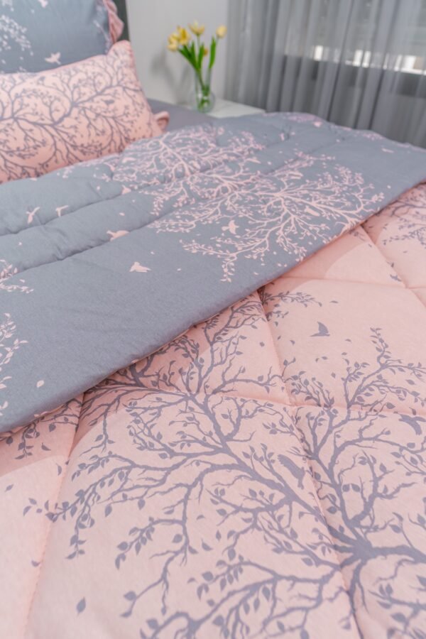 dsc09875 Couette double face 1 place & demi 5 pièces Rose & Gris | A la Page Tunisie