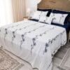 Parure de lit Haute Gamme  Jacquard Brodé "Minuit Blanc" (7 pièces) | A la Page