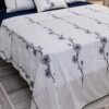 Parure de lit Haute Gamme  Jacquard Brodé "Minuit Blanc" (7 pièces) | A la Page
