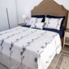 Parure de lit Haute Gamme  Jacquard Brodé "Minuit Blanc" (7 pièces) | A la Page