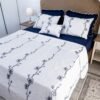 Parure de lit Haute Gamme  Jacquard Brodé "Minuit Blanc" (7 pièces) | A la Page