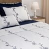 Parure de lit Haute Gamme  Jacquard Brodé "Minuit Blanc" (7 pièces) | A la Page