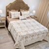 Parure de Lit Haute Gamme  Jacquard Brodé  "Fleur de Caramel" (7 Pièces) | A la Page