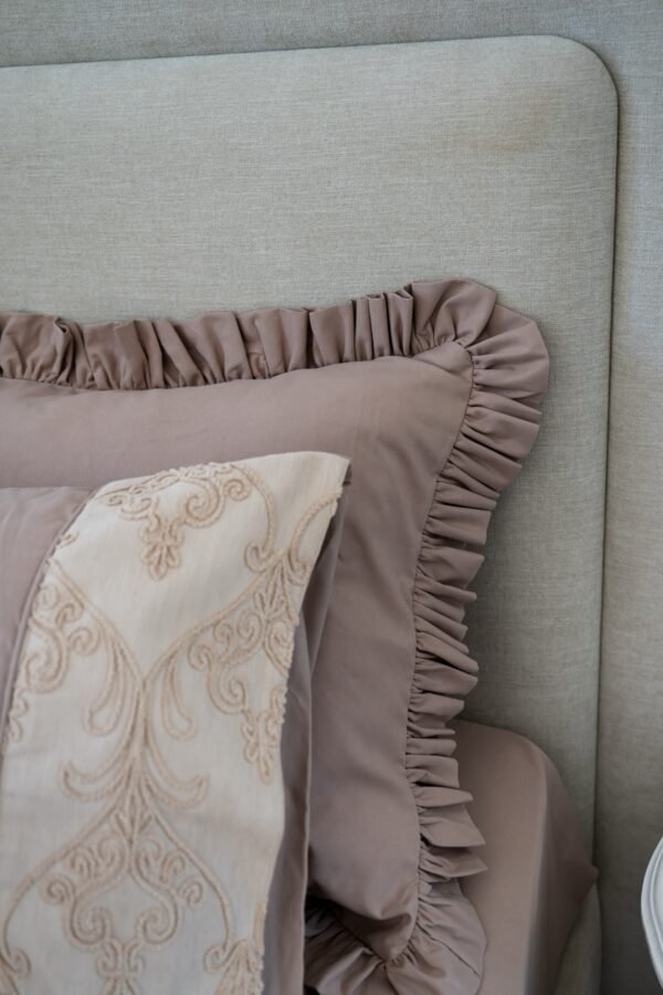 Parure de Lit Jacquard "Amande Douce" Motif Arabesque (Pack 8 Pièces) | A la Page