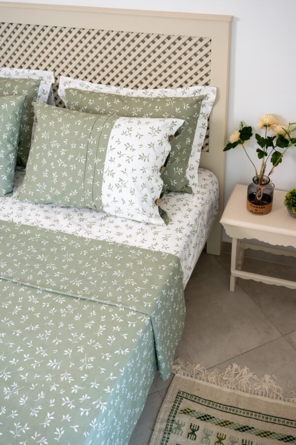 Parure de Lit 100% Coton "Olivia" Végétal Épuré (Pack 6 Pièces) | A la Page