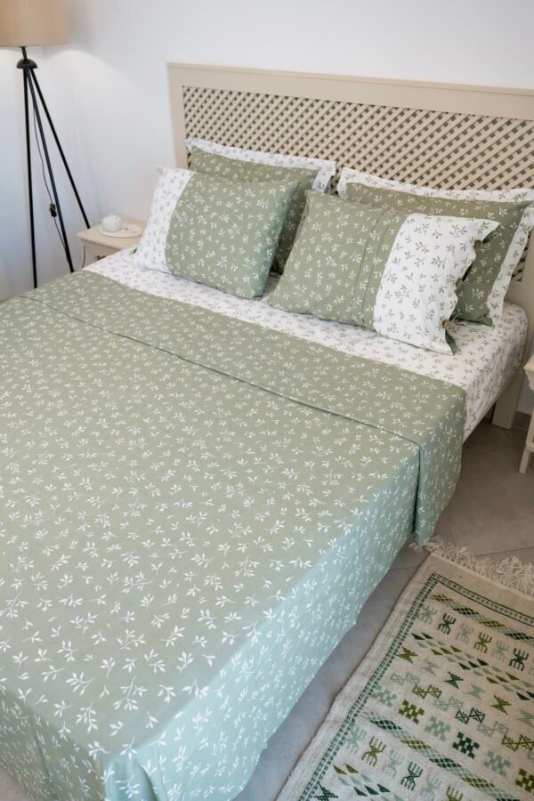 Parure de Lit 100% Coton "Olivia" Végétal Épuré (Pack 6 Pièces) | A la Page