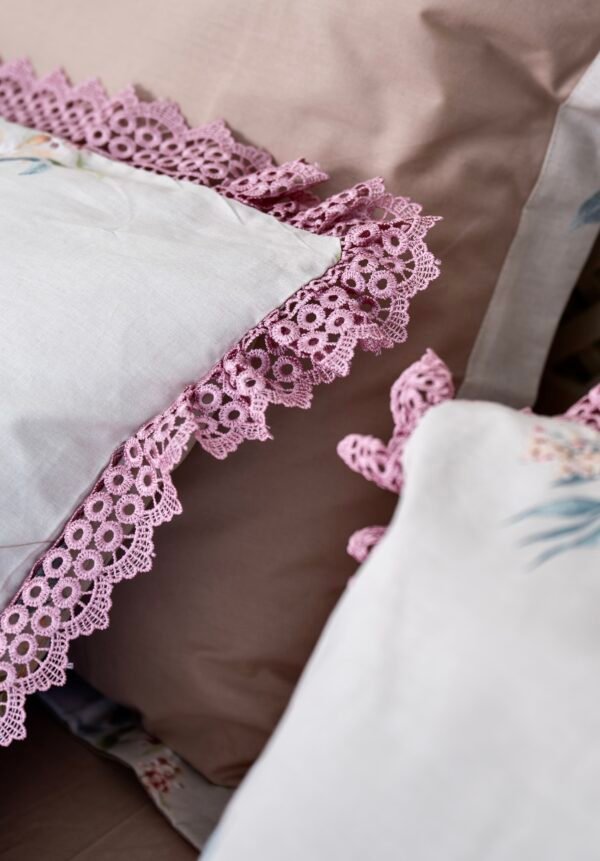 Parure de Lit 100% Coton "Asala" avec Dentelle (Pack 6 Pièces) | A la Page