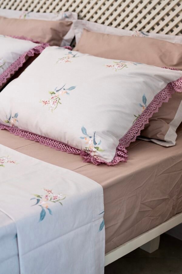Parure de Lit 100% Coton "Asala" avec Dentelle (Pack 6 Pièces) | A la Page