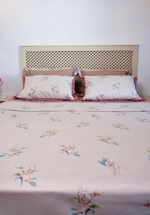 Parure de Lit 100% Coton "Asala" avec Dentelle (Pack 6 Pièces) | A la Page