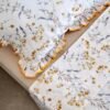 Parure de Lit 100% Coton "Mimosa" Floral Épuré (Pack 6 Pièces) | A la Page