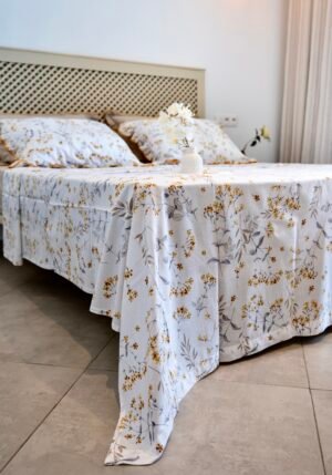 Parure de Lit 100% Coton "Mimosa" Floral Épuré (Pack 6 Pièces) | A la Page