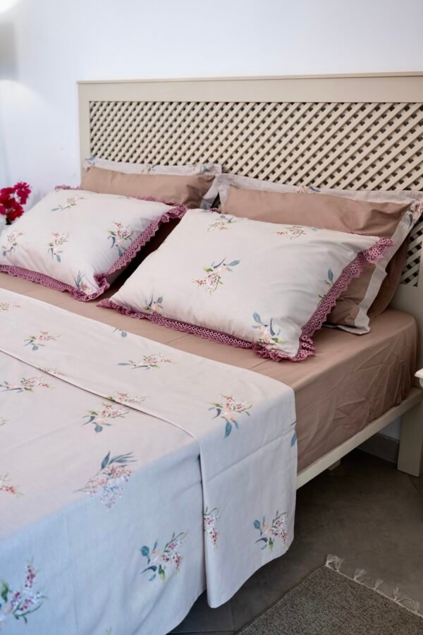 Parure de Lit 100% Coton "Asala" avec Dentelle (Pack 6 Pièces) | A la Page