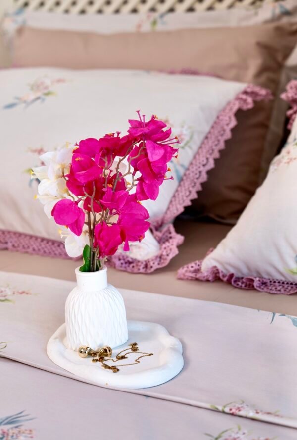 Parure de Lit 100% Coton "Asala" avec Dentelle (Pack 6 Pièces) | A la Page