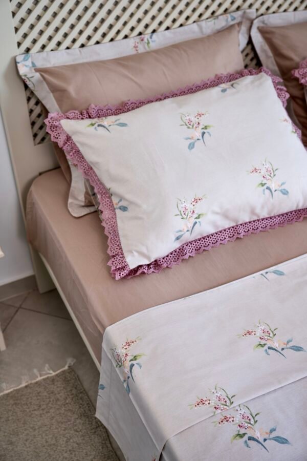 Parure de Lit 100% Coton "Asala" avec Dentelle (Pack 6 Pièces) | A la Page