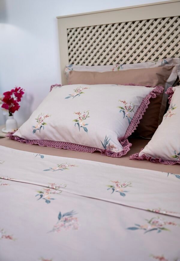 Parure de Lit 100% Coton "Asala" avec Dentelle (Pack 6 Pièces) | A la Page