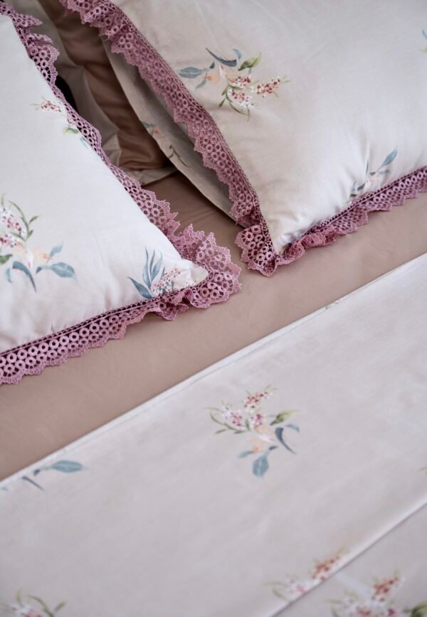 Parure de Lit 100% Coton "Asala" avec Dentelle (Pack 6 Pièces) | A la Page