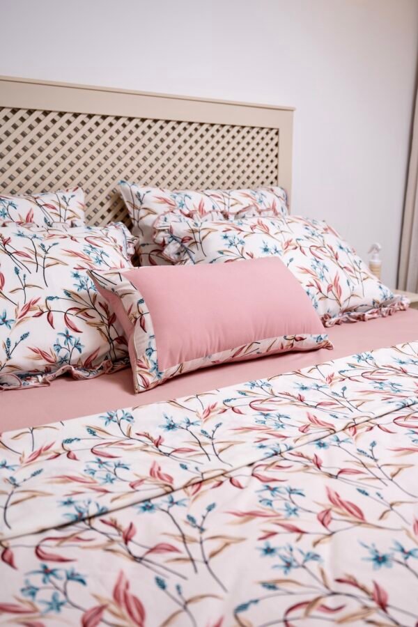 Parure de Lit Jardin rosé – Pack 7 ou 10 Pièces