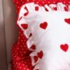 Parure de Lit  Rouge & Blanc – Pack 7 ou 10 Pièces
