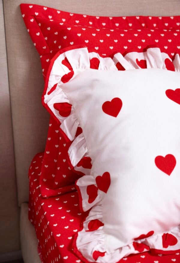 Parure de Lit  Rouge & Blanc – Pack 7 ou 10 Pièces