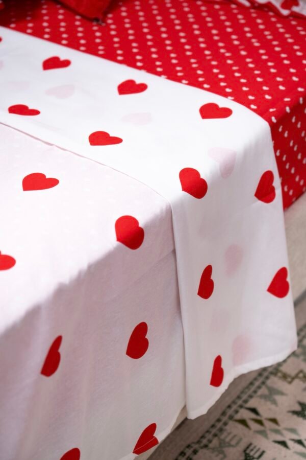 Parure de Lit  Rouge & Blanc – Pack 7 ou 10 Pièces