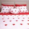 Parure de Lit  Rouge & Blanc – Pack 7 ou 10 Pièces