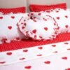 Parure de Lit  Rouge & Blanc – Pack 7 ou 10 Pièces